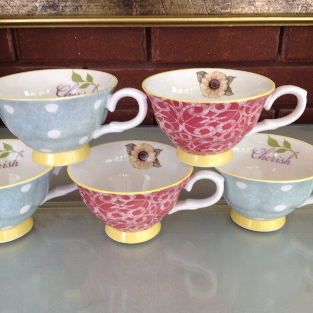 5 Susan Winget  Footed Tea Cup/Mugs